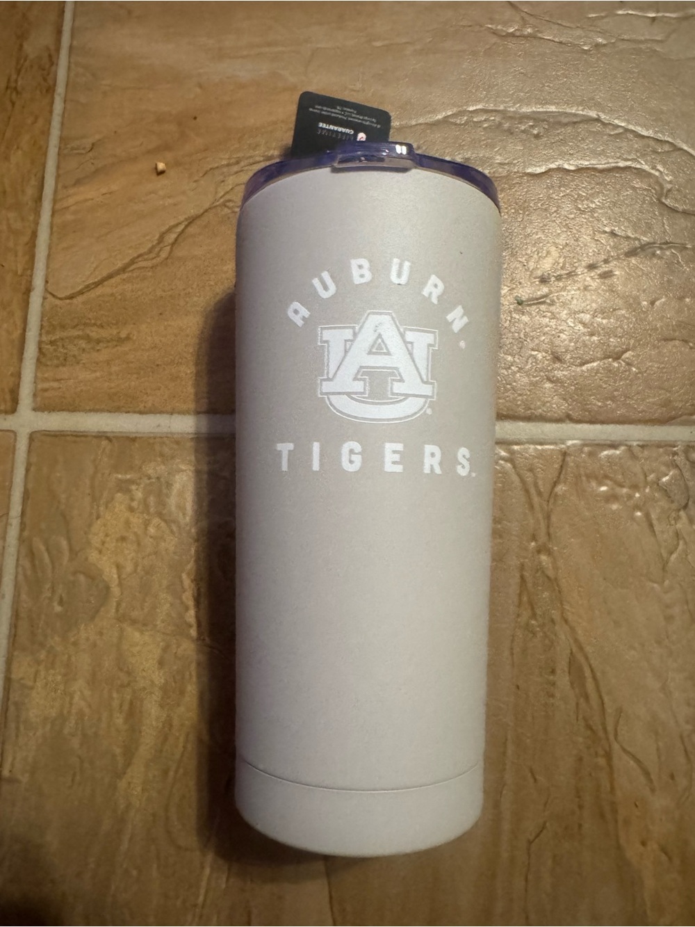 Auburn Tigers White Insulated Travel Tumbler
